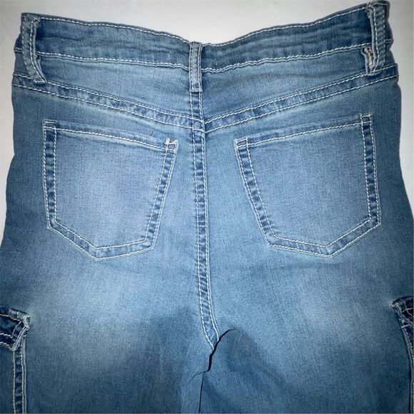 YMI Women's High Rise Skater Wide-Leg Cargo Jeans Blue Size 13 / 31 - Picture 5 of 15
